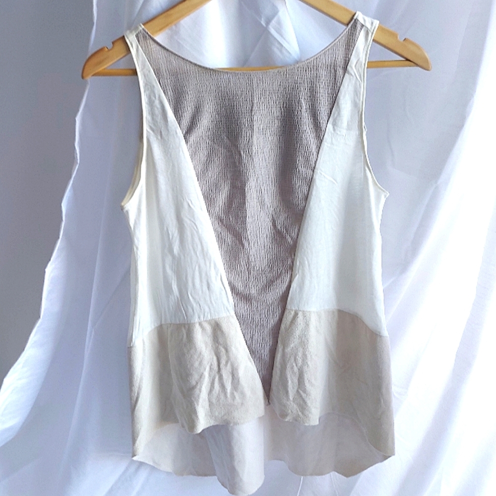 Zara Mixed Fabric Tank Top - Small